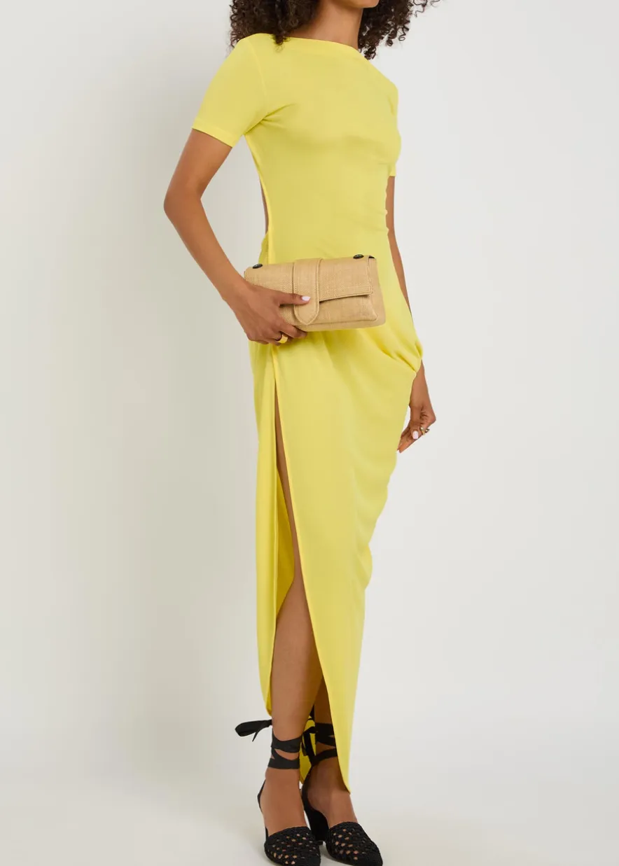 La Robe Sole asymmetric draped crepe-jersey maxi dress