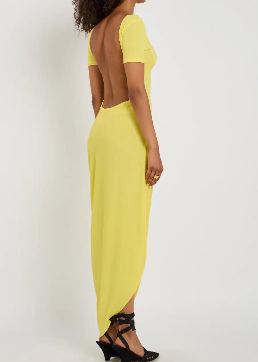 La Robe Sole asymmetric draped crepe-jersey maxi dress