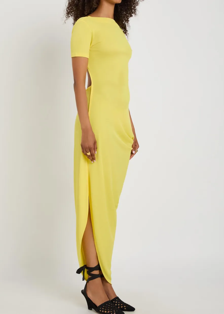 La Robe Sole asymmetric draped crepe-jersey maxi dress