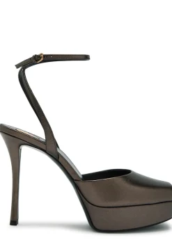 La Scandale 85 metallic leather sandals