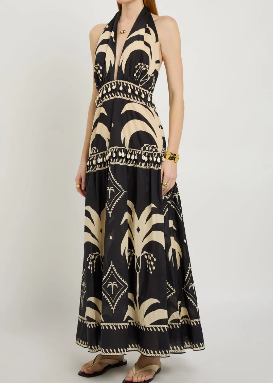 Latin Rhythms patterned cotton maxi dress