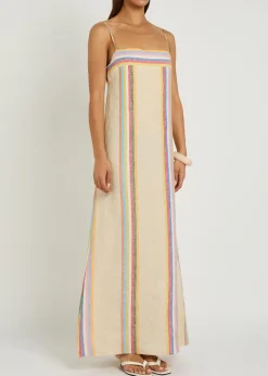 Laura striped linen maxi dress