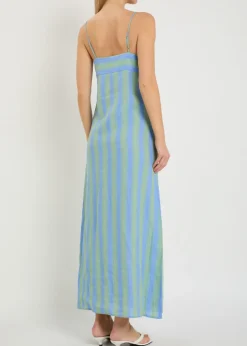 Laura striped linen midi dress