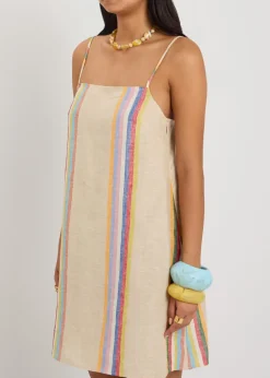 Laura striped linen mini dress