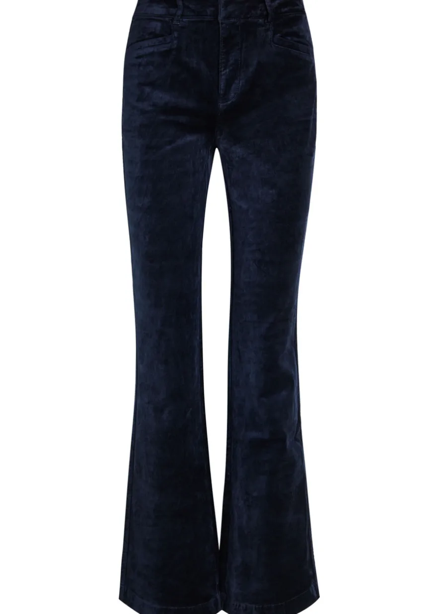Laurel slim flared-leg velvet trousers
