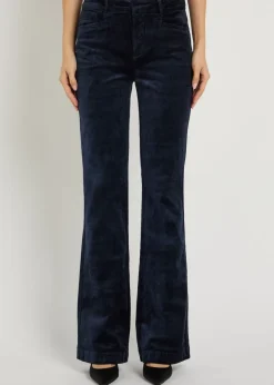 Laurel slim flared-leg velvet trousers