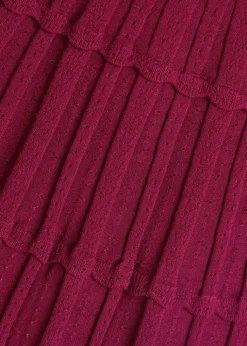 Lavender pointelle-knit mini dress