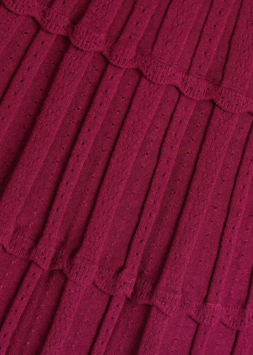Lavender pointelle-knit mini dress