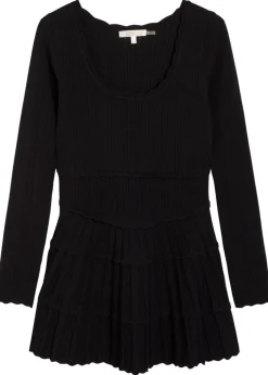 Lavender pointelle knit mini dress