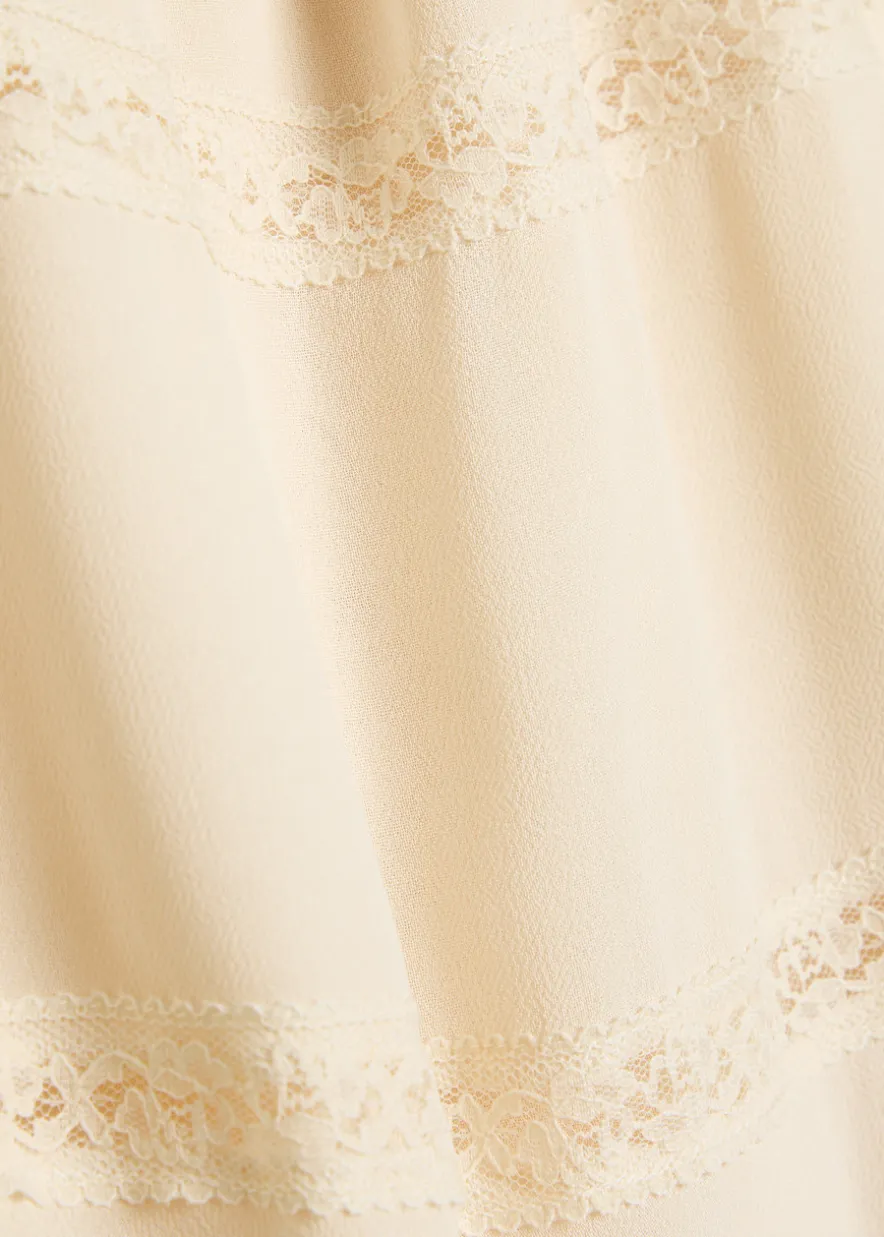 Laverna lace-trim chiffon midi dress