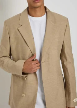 La Veste Melo slubbed linen-blend blazer