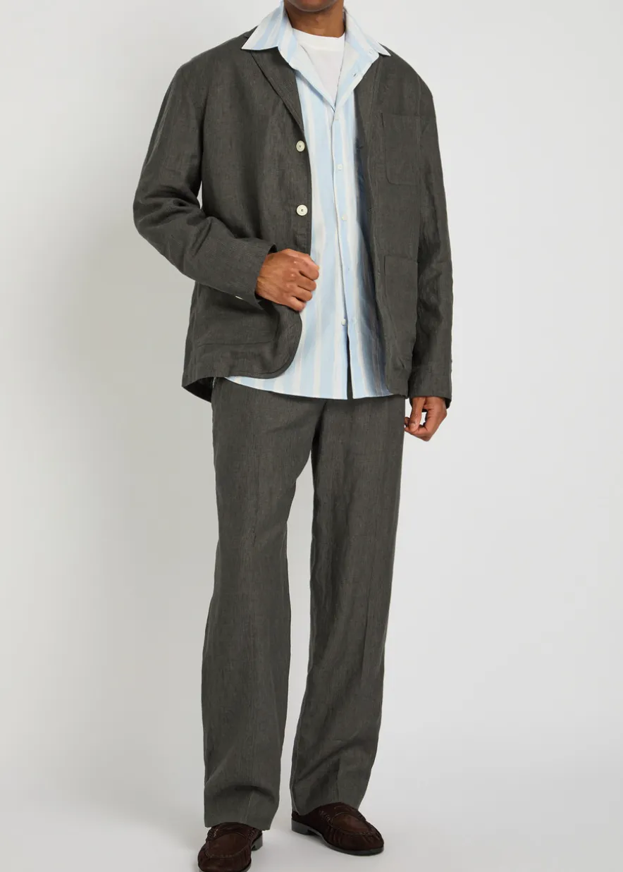La Veste Pastro striped linen jacket