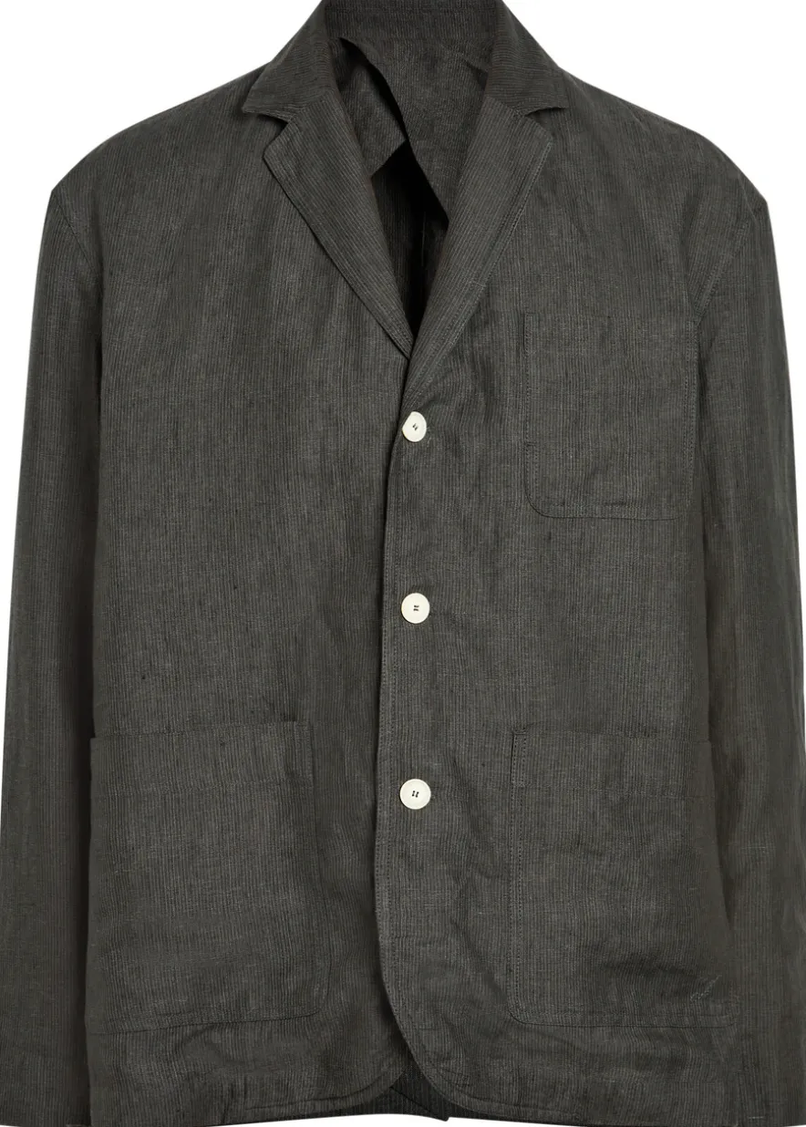 La Veste Pastro striped linen jacket