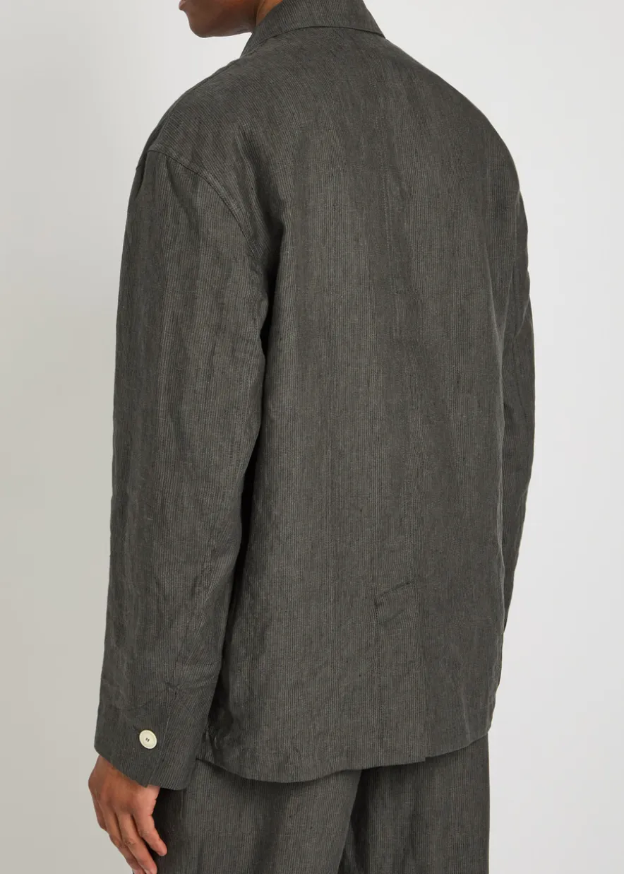 La Veste Pastro striped linen jacket