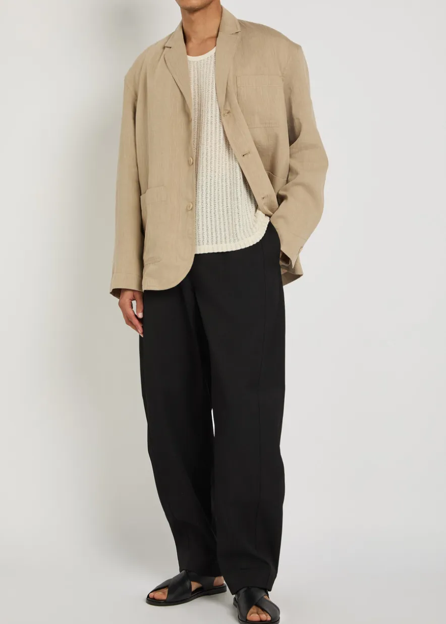 La Veste Pastro striped linen jacket