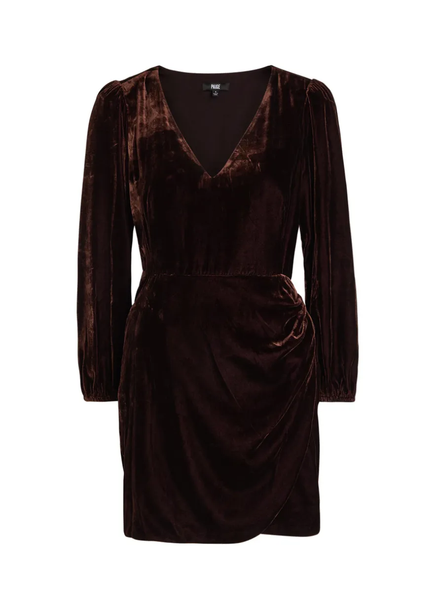 Lawry draped velour mini dress
