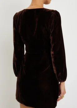 Lawry draped velour mini dress