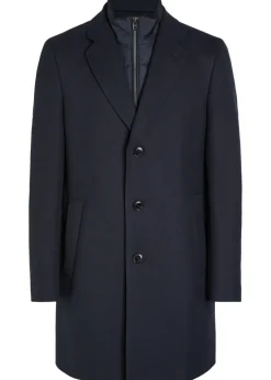 Layered cotton-blend coat