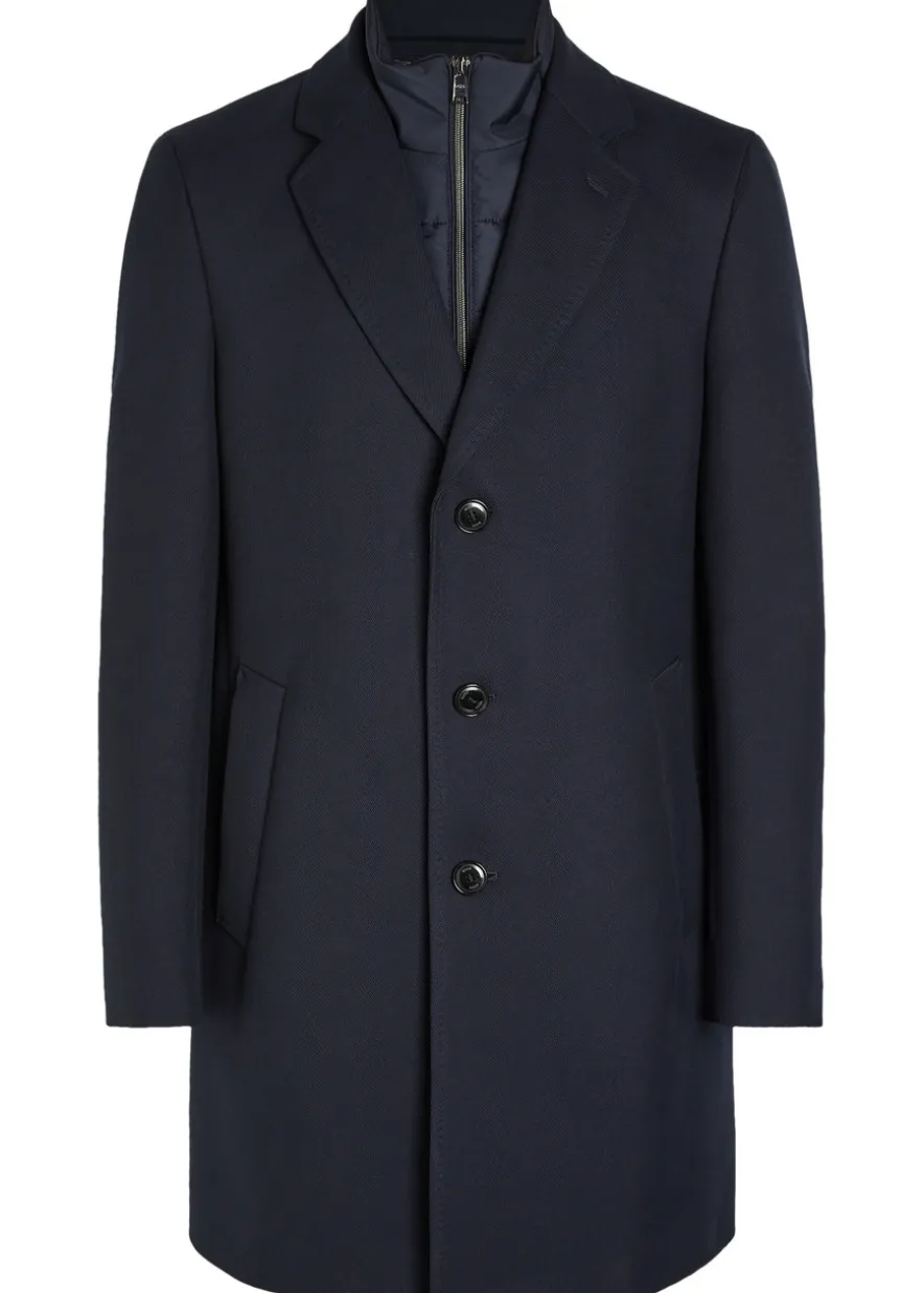 Layered cotton-blend coat