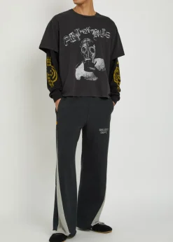 Layered printed cotton T-shirt