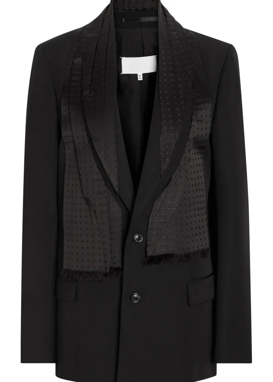 Layered silk and wool blazer