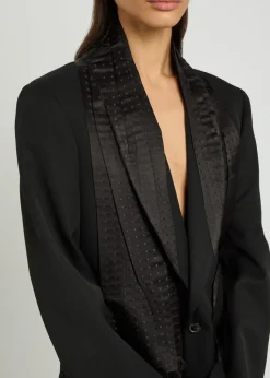 Layered silk and wool blazer