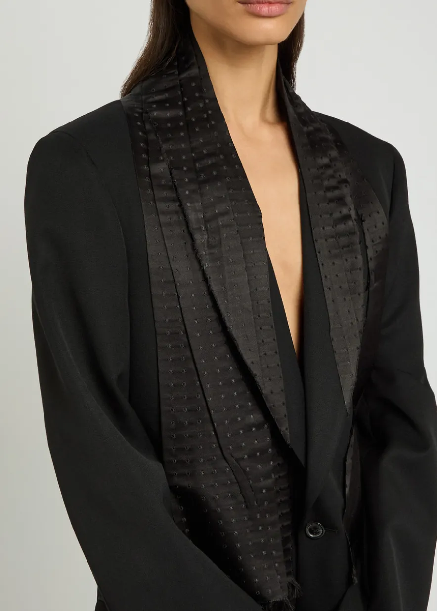 Layered silk and wool blazer