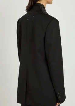 Layered silk and wool blazer