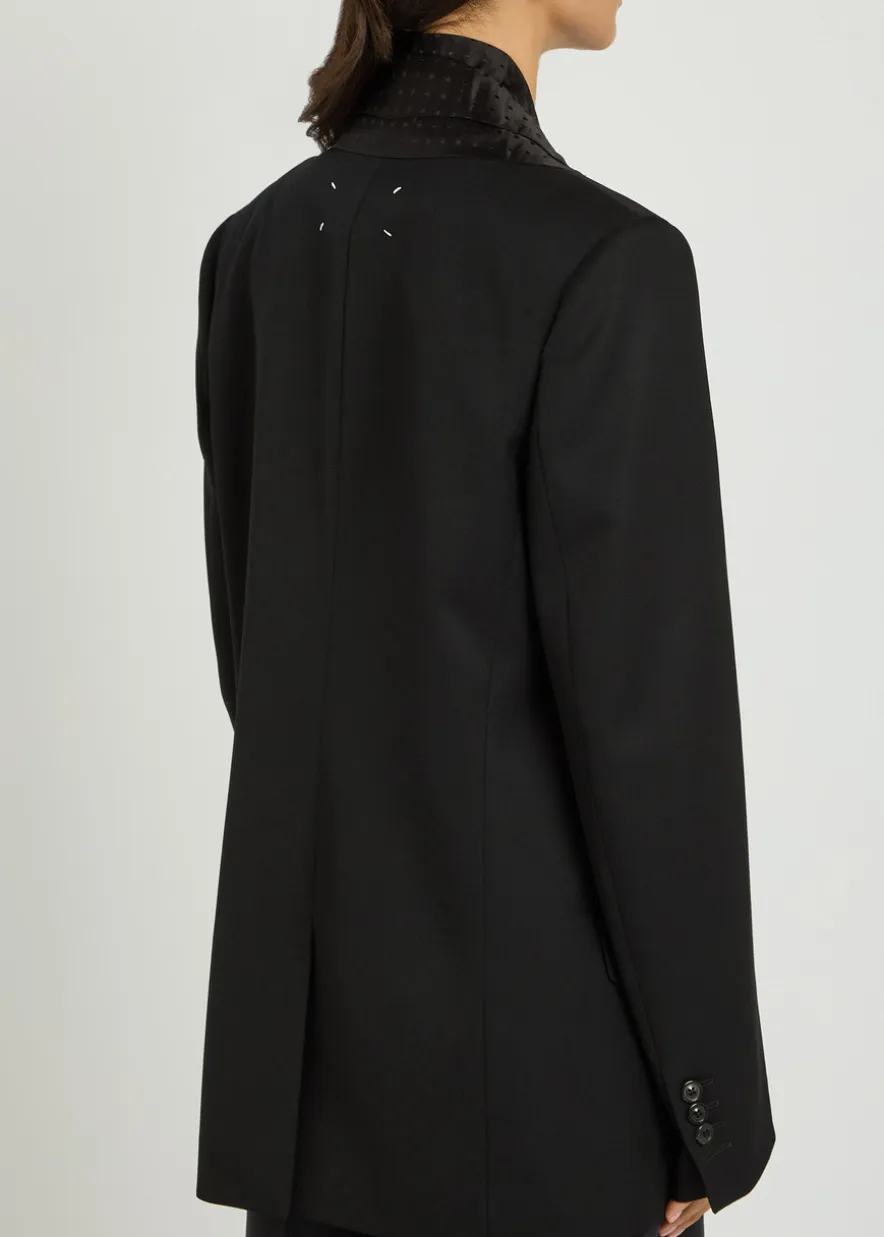 Layered silk and wool blazer