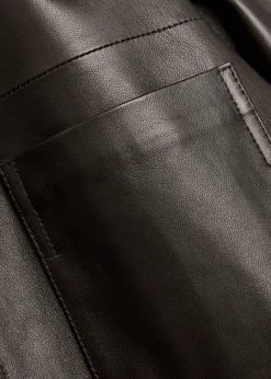 Leather overshirt jacket