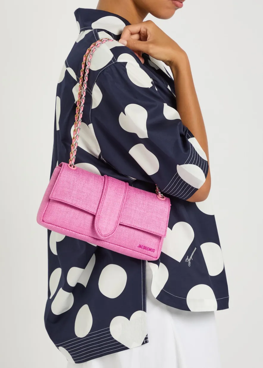 Le Bambino Chaîne raffia shoulder bag