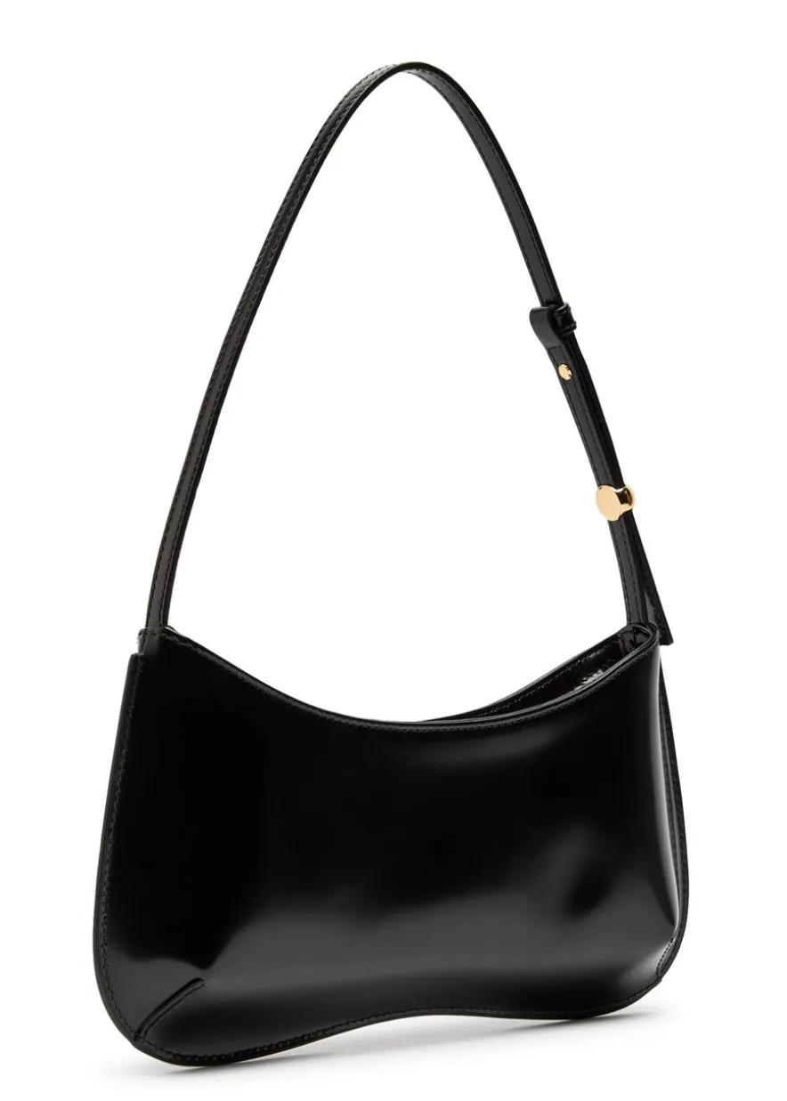 Le Bisou glossed leather shoulder bag