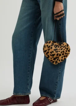 Le Coeur leopard-print calf hair crossbody bag