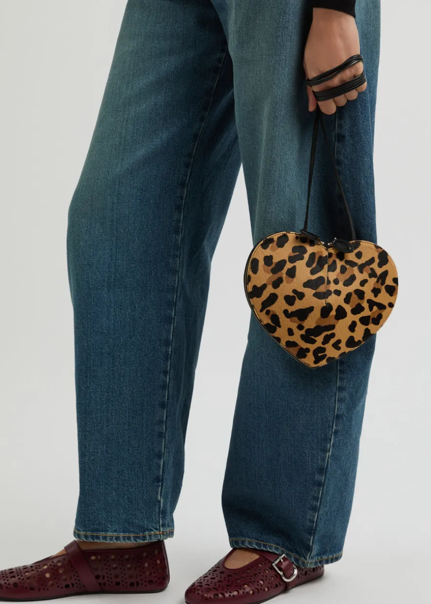 Le Coeur leopard-print calf hair crossbody bag