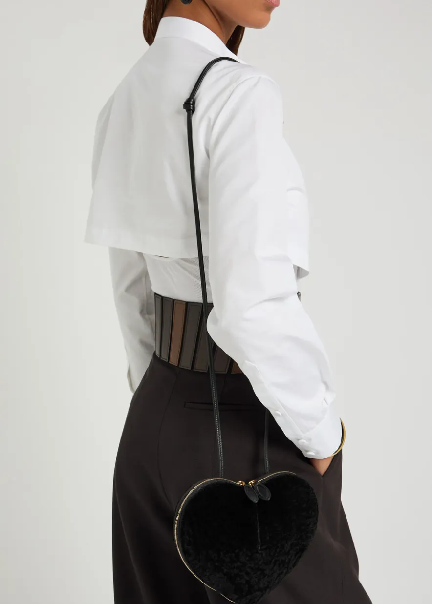 Le Coeur shearling cross-body bag