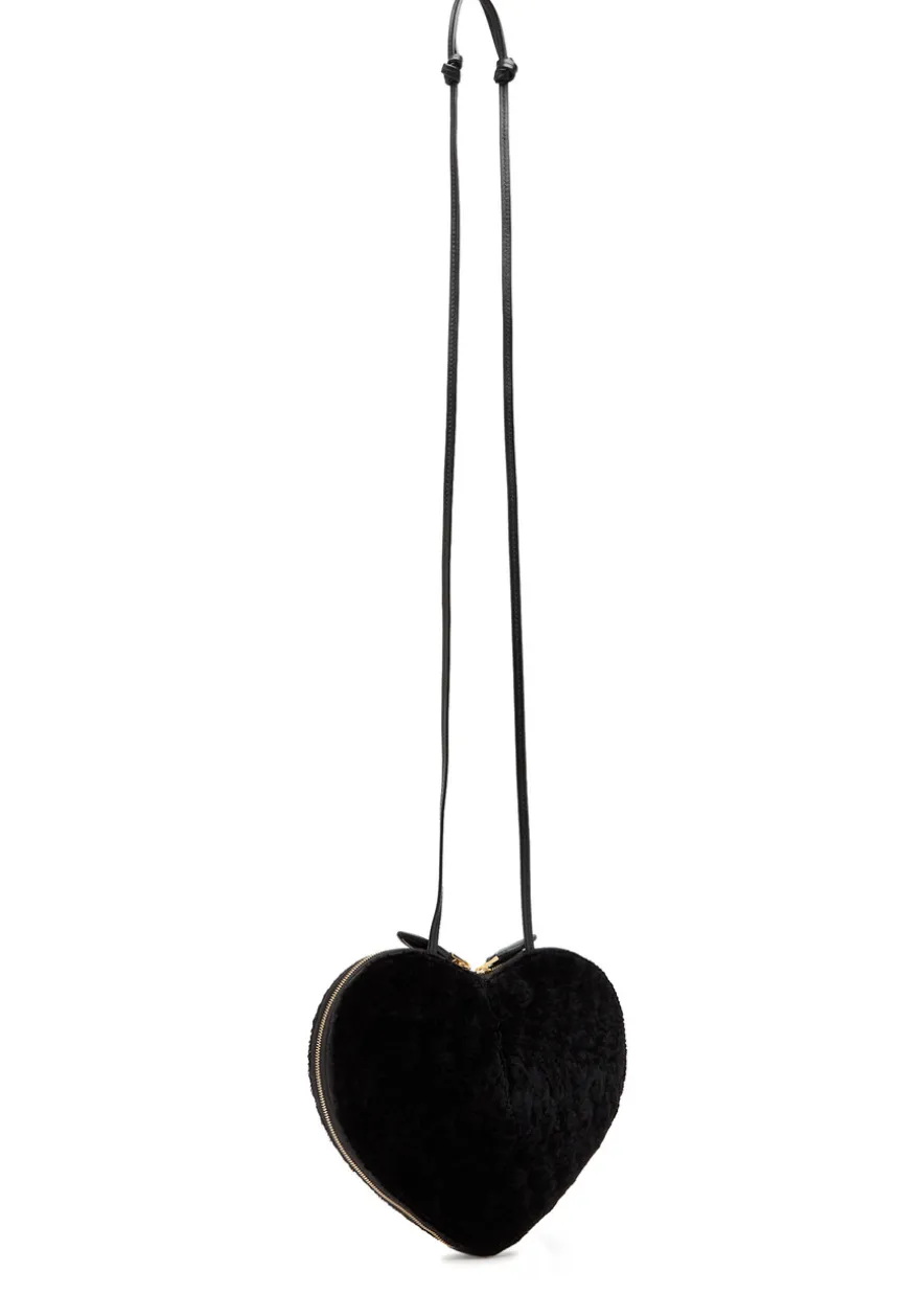 Le Coeur shearling cross-body bag