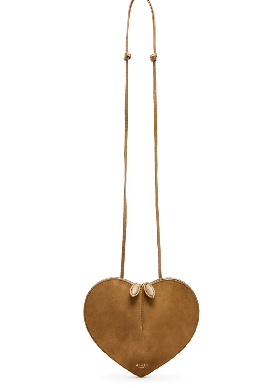 Le Couer suede and leather cross-body bag