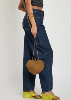 Le Couer suede and leather cross-body bag