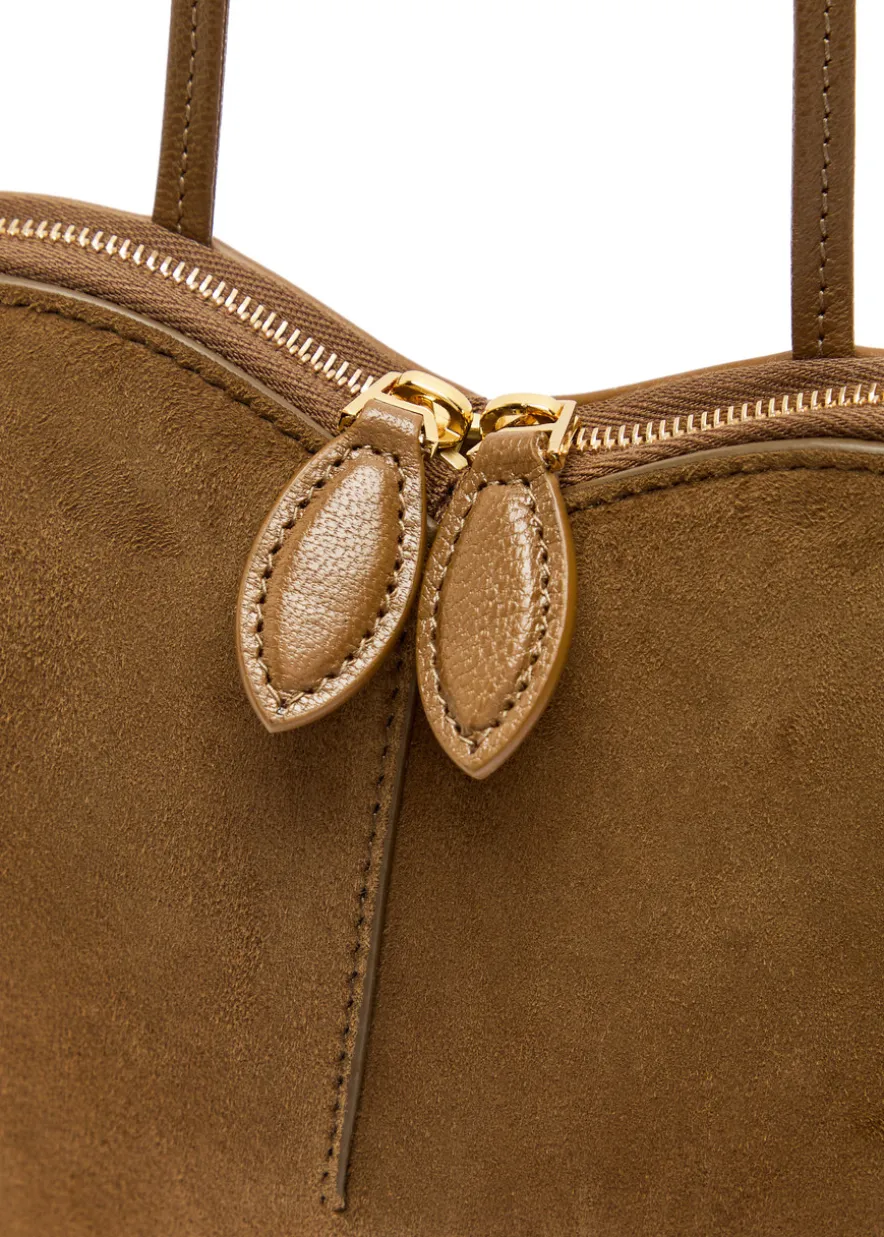 Le Couer suede and leather cross-body bag