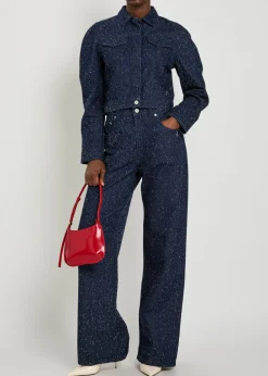 Le De-Nimes Large frayed wide-leg jeans