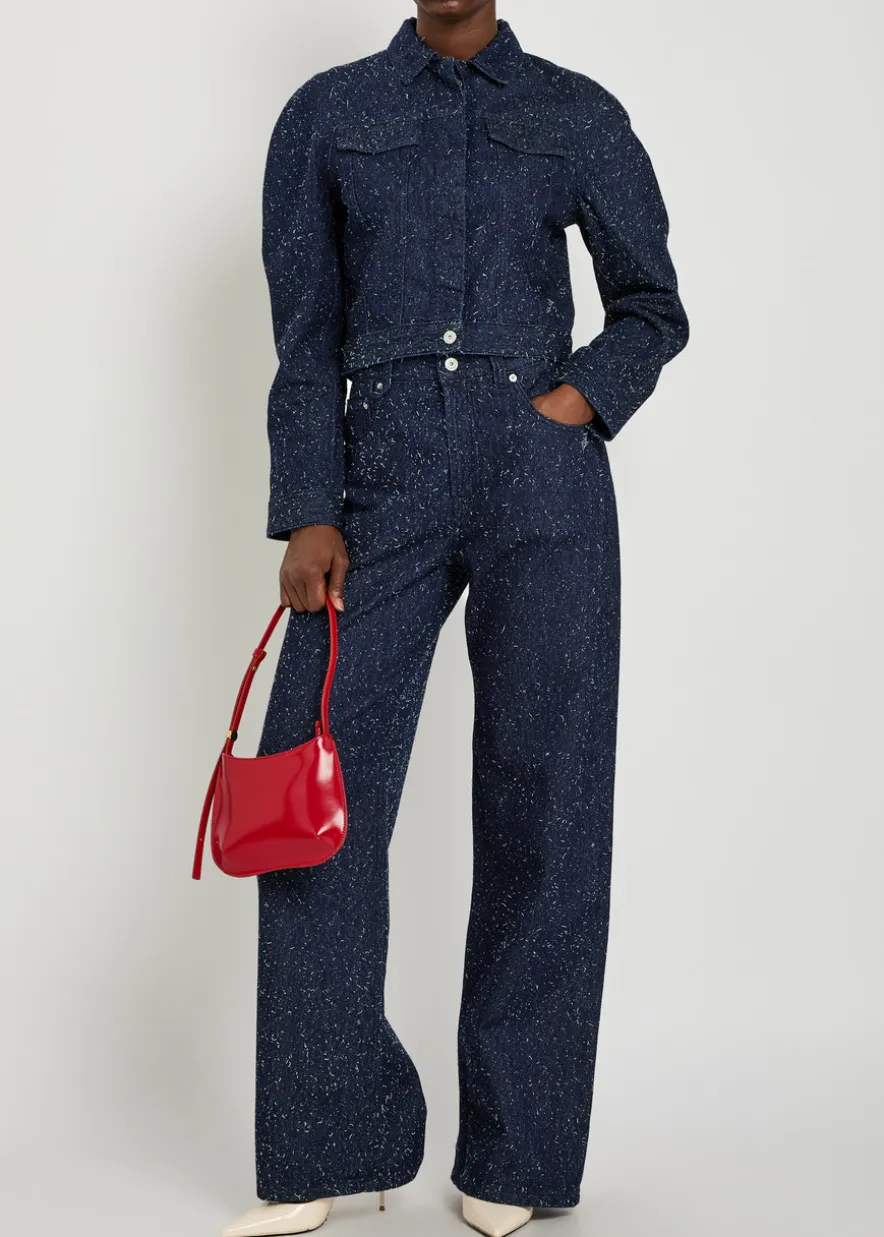 Le De-Nimes Large frayed wide-leg jeans