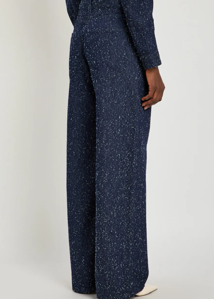 Le De-Nimes Large frayed wide-leg jeans