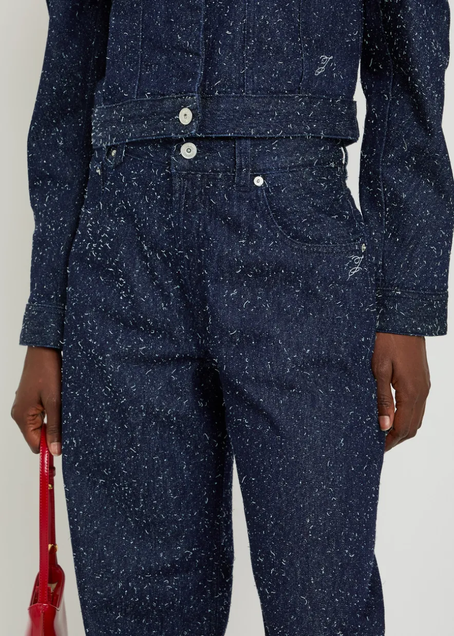 Le De-Nimes Large frayed wide-leg jeans
