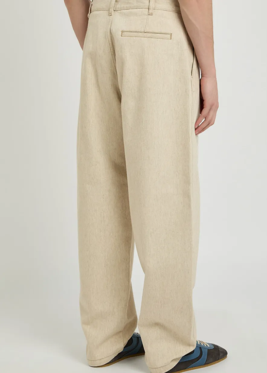 Le De-nimes Paysan wide-leg cotton-blend trousers