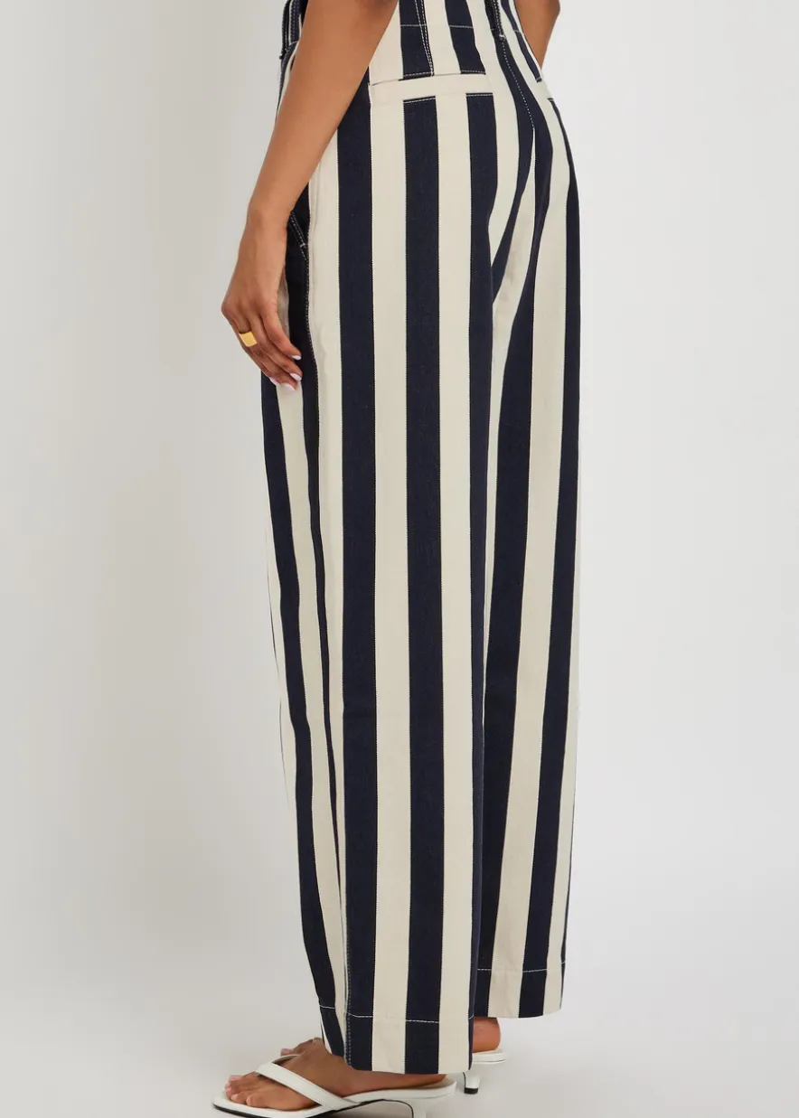 Le de-Nîmes Parasol striped denim trousers