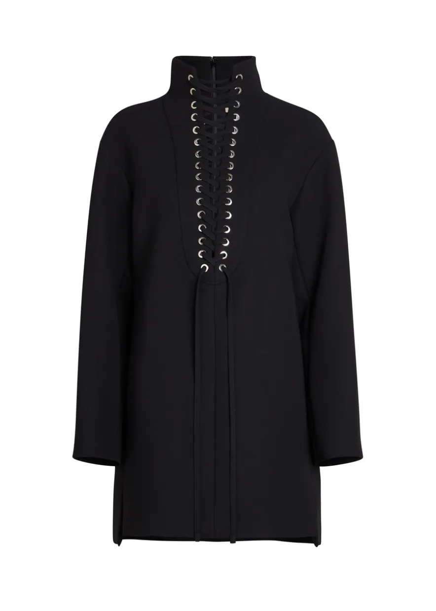 Lee lace-up crepe mini dress