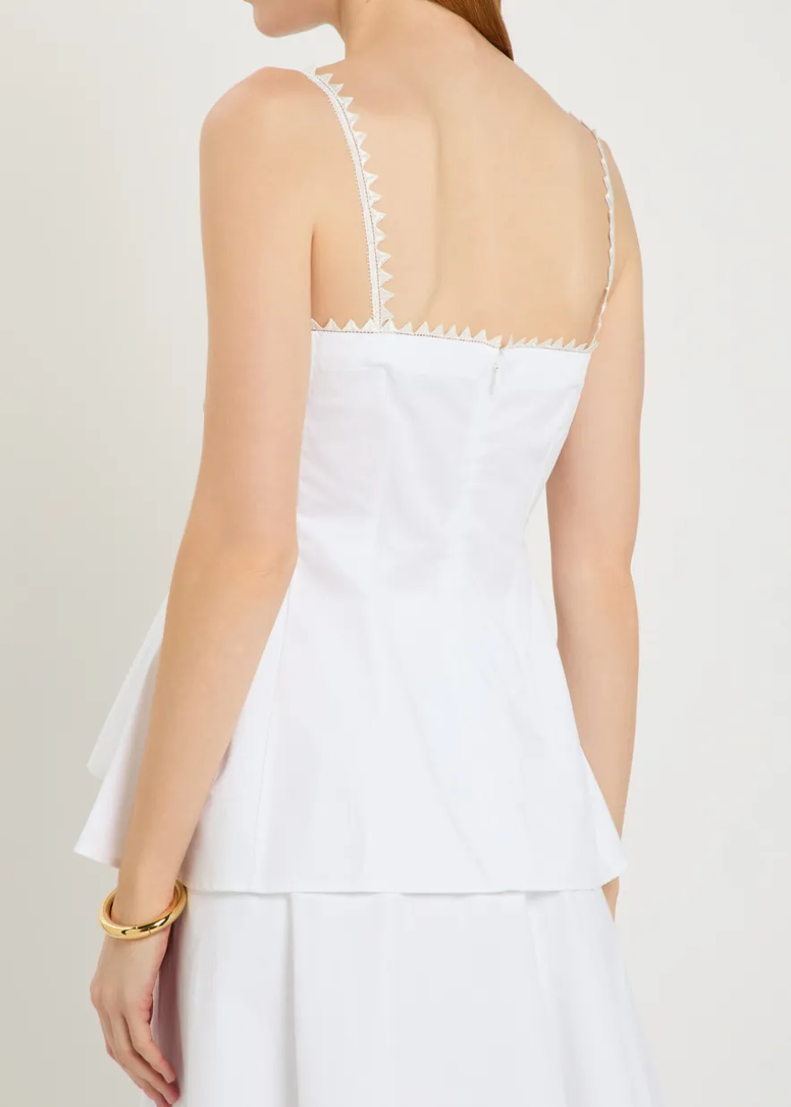 Le Haut Traversin peplum cotton-poplin top