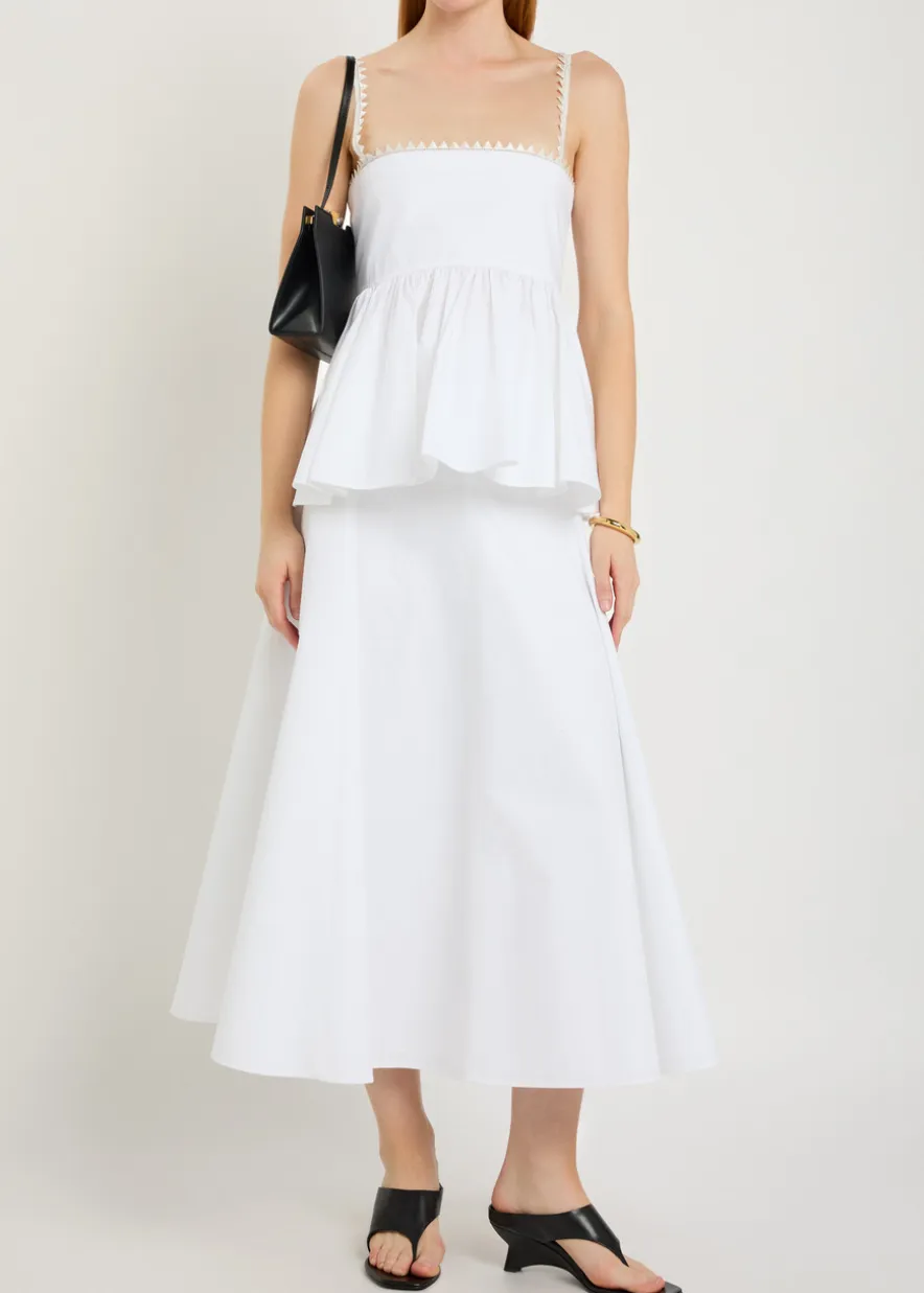 Le Haut Traversin peplum cotton-poplin top
