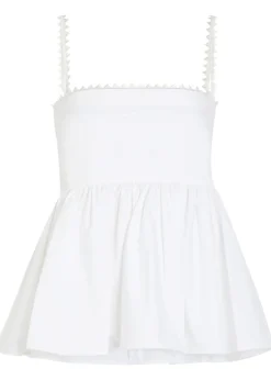 Le Haut Traversin peplum cotton-poplin top