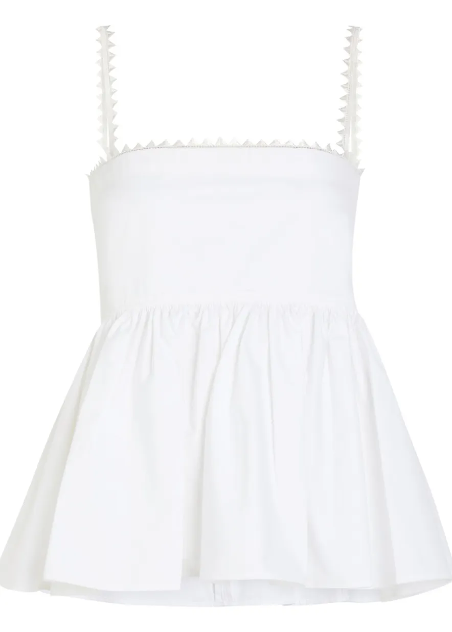 Le Haut Traversin peplum cotton-poplin top